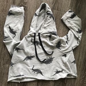 Dinosaur crop top hoodie